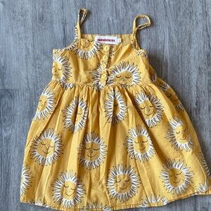 Nadadelazos Yellow Sunprint Cotton Girls' Sundress